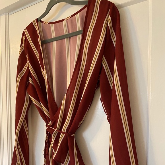 Striped chiffon wrap blouse - Picture 3 of 5